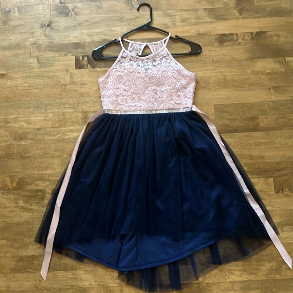 Pink and blue dress